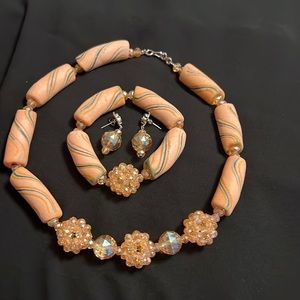 African beaded necklace from Ghana. Beaded are made of glass not plastic.